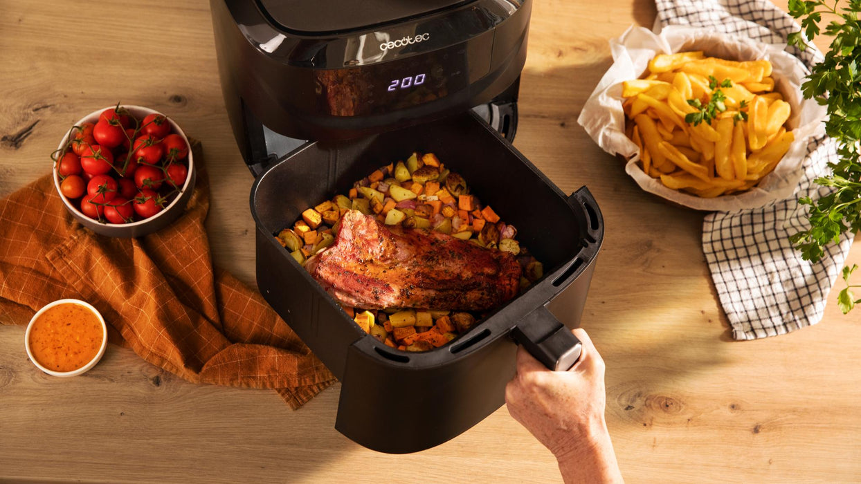 Friteuză cu aer cald Cecotec Cecofry Absolute 7600, 7,6 l, 2000 W, 8 programe, neagră