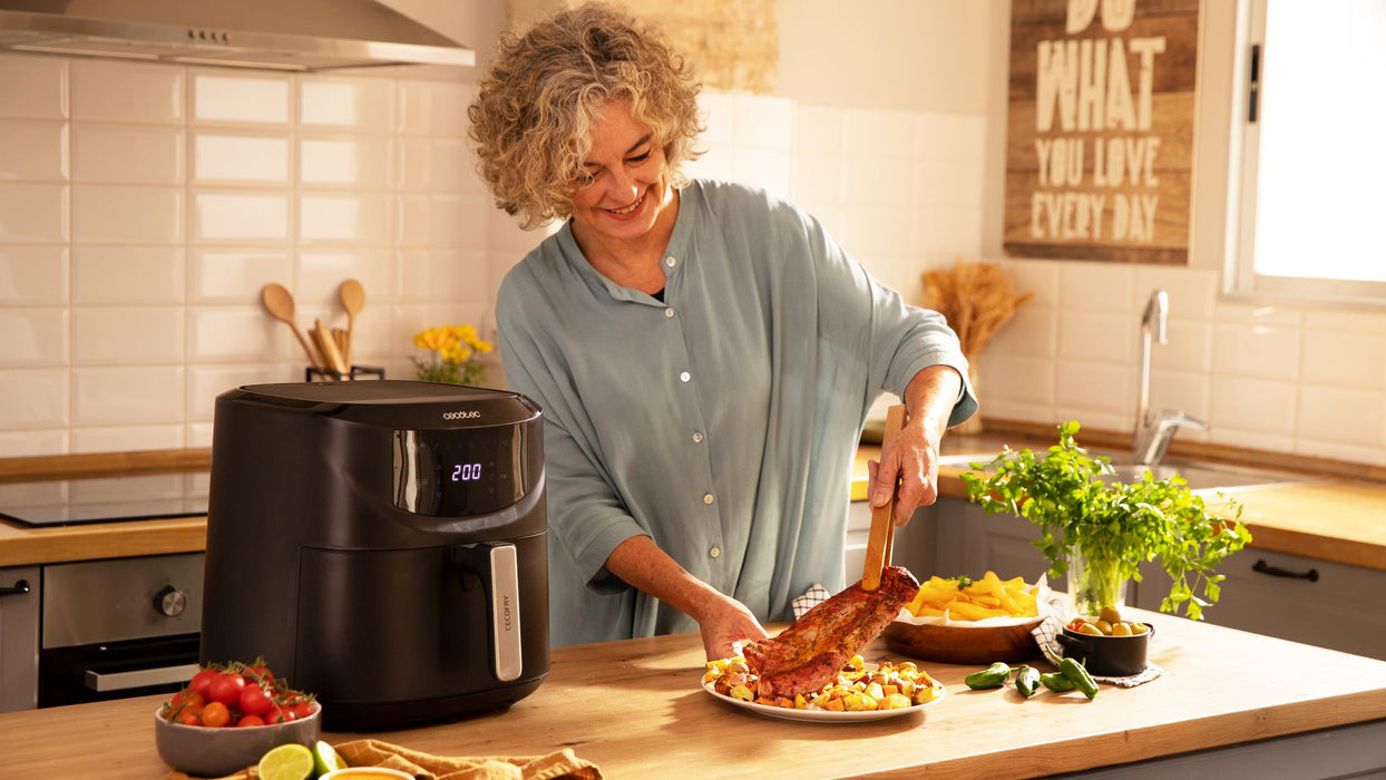 Friteuză cu aer cald Cecotec Cecofry Absolute 7600, 7,6 l, 2000 W, 8 programe, neagră
