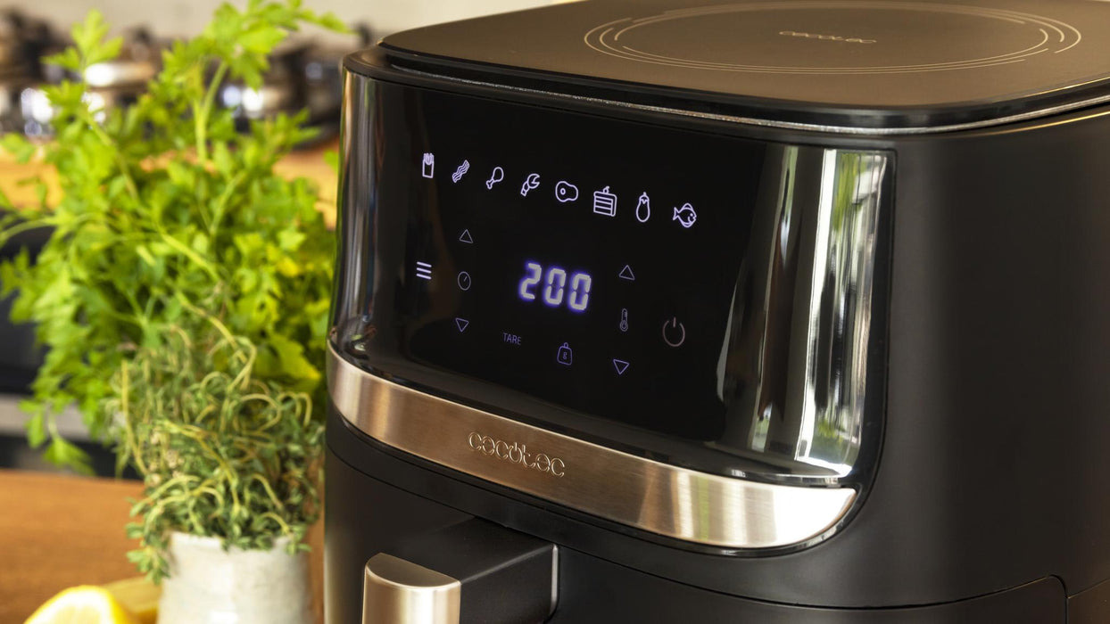 Friteuză cu aer cald Cecotec Cecofry Advance Precision, 5,5 l, 1700 W, 8 programe, neagră