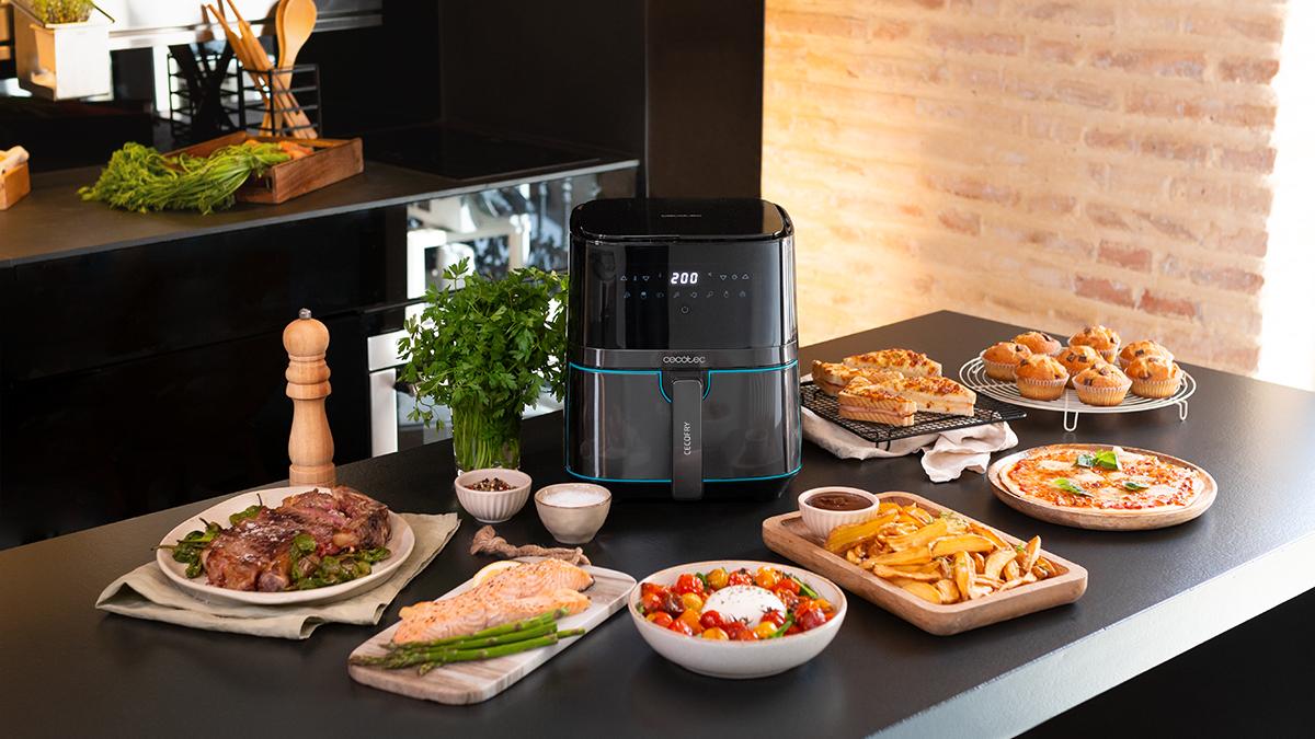 Friteuză cu aer cald Cecotec Cecofry Full InoxBlack 5500 Pro, 5,5 l, 1700 W, 8 programe, inox