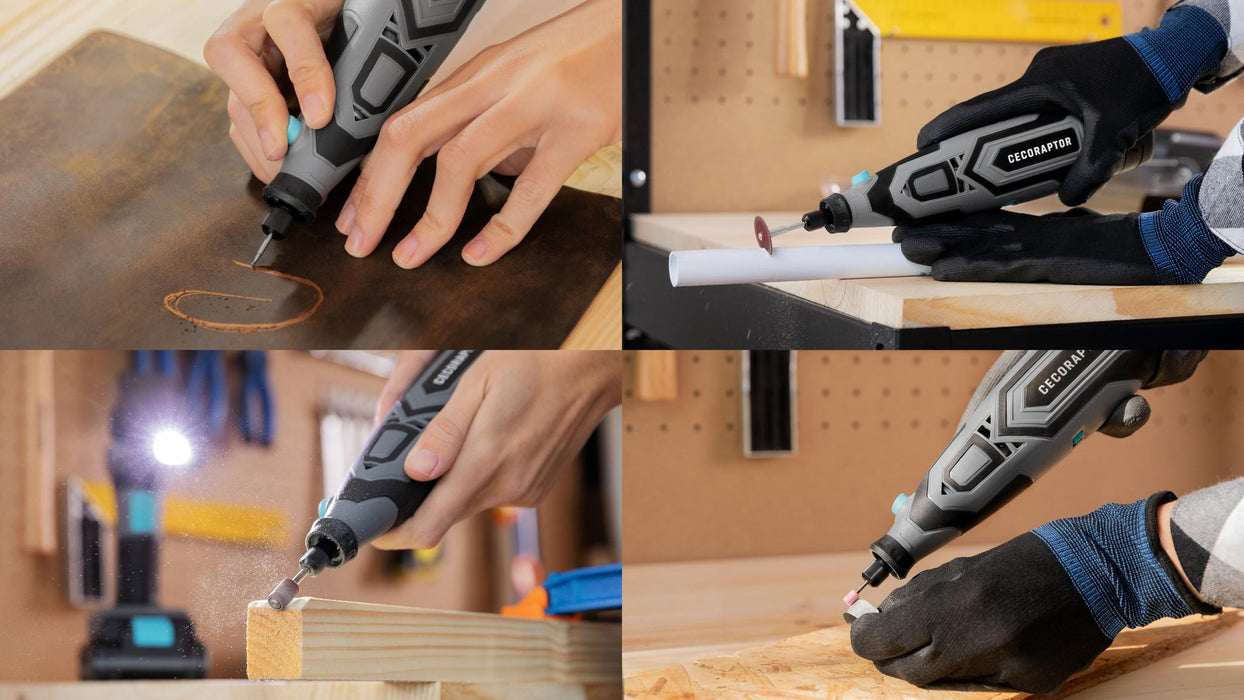 Unealtă multifuncțională rotativă de precizie Cecotec CecoRaptor Perfect Polish&Sand 1200 Ultra, 12 V, 25.000 rpm, baterie 1500 mAh