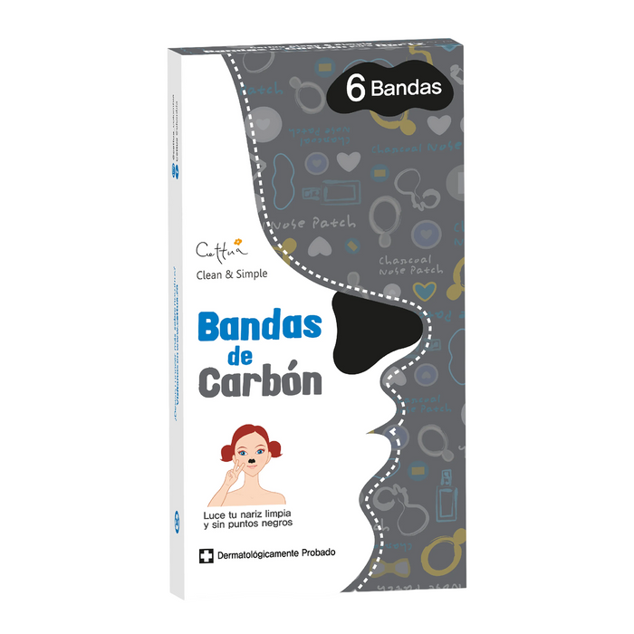 Benzi pentru nas Cettua Cleansing & Exfoliating, cu cărbune, 6 buc