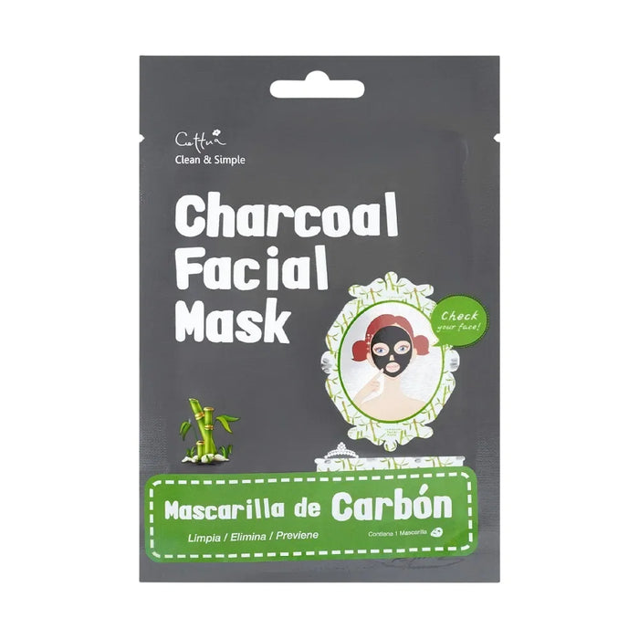 Mască facială Cettua Charcoal, cu cărbune, pentru eliminarea impurităților, 20 g