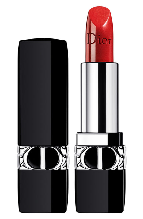 Ruj cremos Christian Dior Couture Colour, metalizat, nuanța 999 Roșu, reîncărcabil, 3,5 g