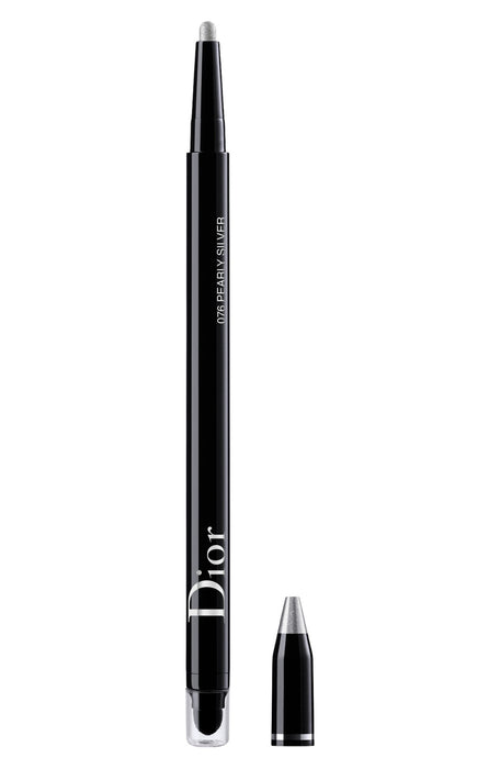 Creion kohl Christian Dior Diorshow On Stage, rezistent la apă, cu două capete, nuanța 076 Gri argintiu, 1,2 g