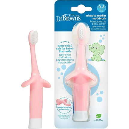 Periuță de dinți Dr. Brown's Elefant roz