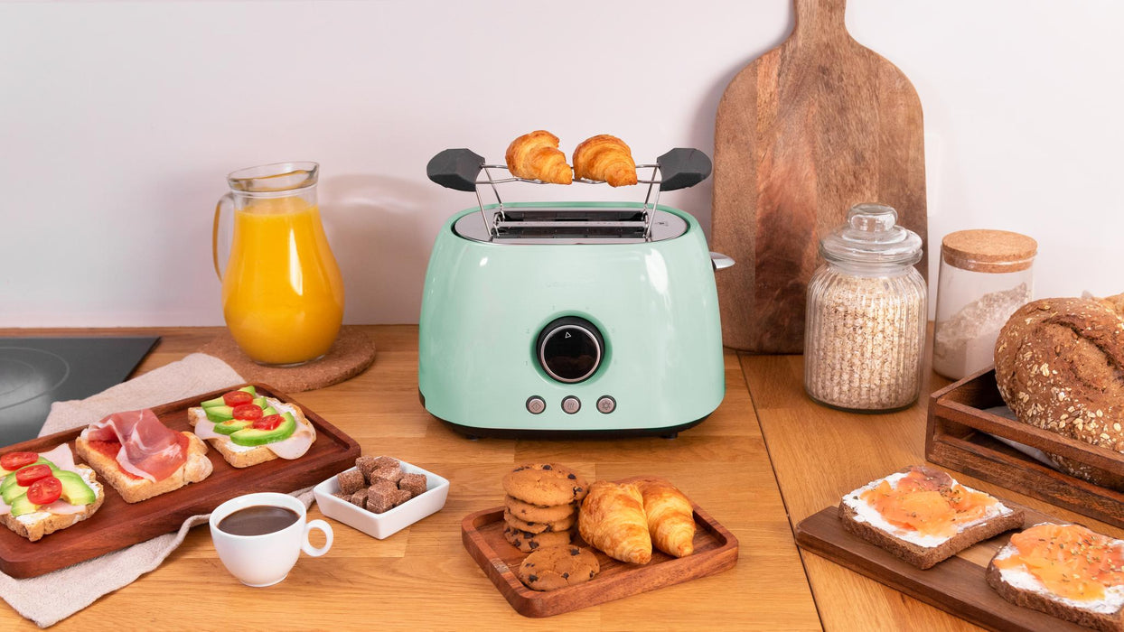 Prăjitor de pâine vertical digital Cecotec ClassicToast 8000 Blue Double, 800 W, 2 felii, albastru