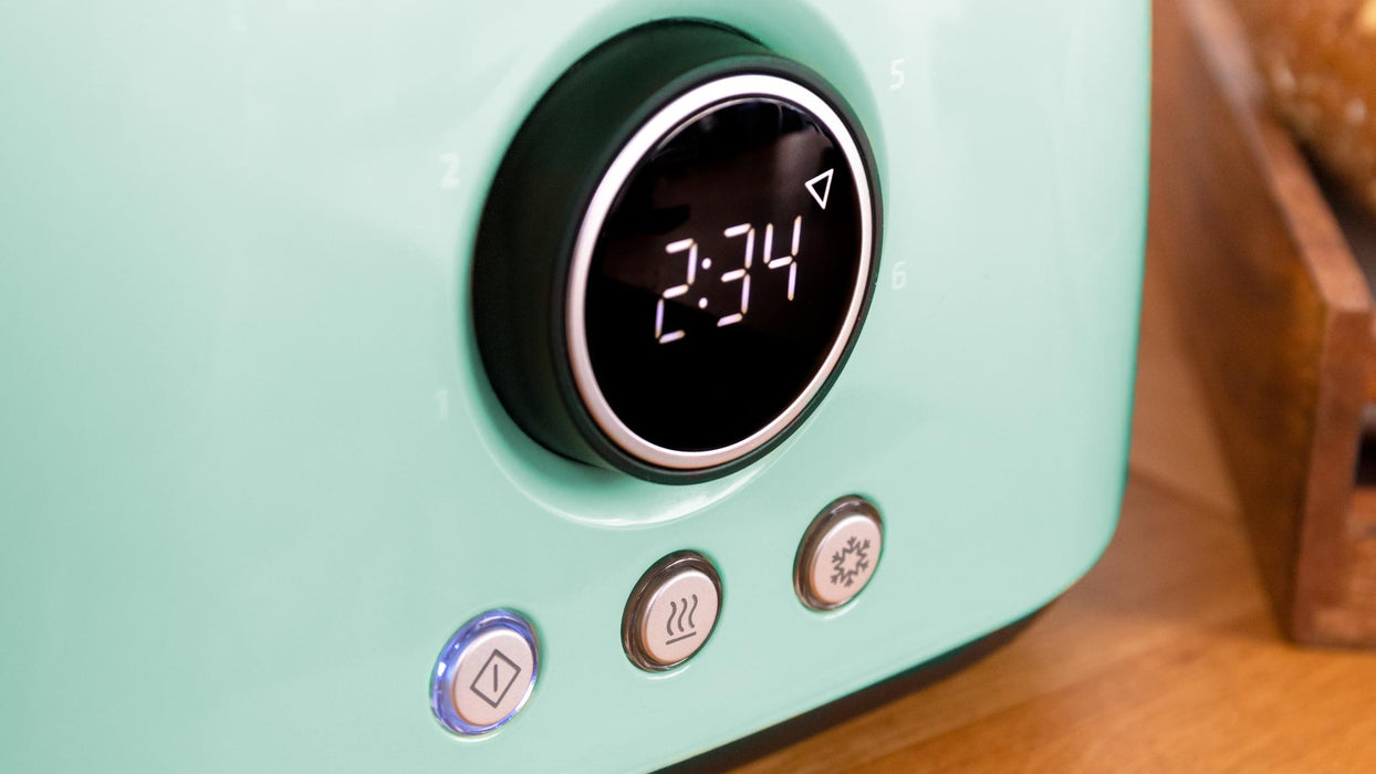 Prăjitor de pâine vertical digital Cecotec ClassicToast 8000 Blue Double, 800 W, 2 felii, albastru