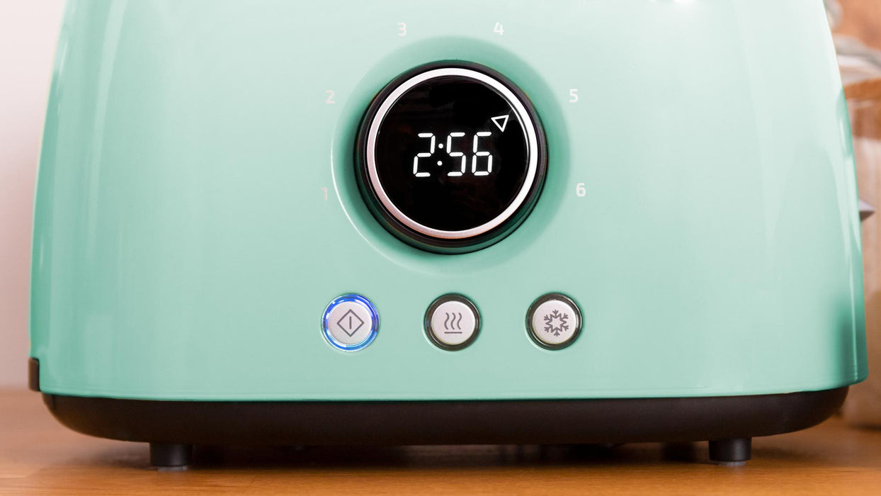 Prăjitor de pâine vertical digital Cecotec ClassicToast 8000 Blue Double, 800 W, 2 felii, albastru