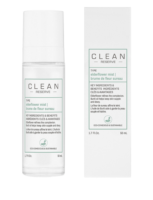Spray de față Clean Reserve Elderflower, hidratant, 50 ml