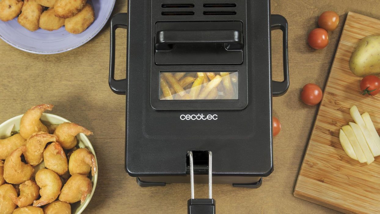 Friteuză cu ulei Cecotec Cleanfry 3L Black, 3 l, 2000 W, neagră