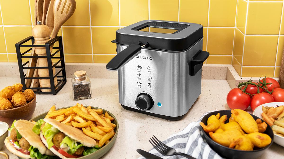 Friteuză Cecotec CleanFry Advance 1500, 1,5 l, 900 W, 25,5 × 22,5 × 22,7 cm, neagră