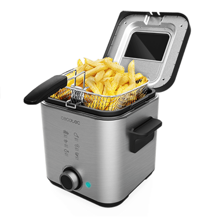 Friteuză Cecotec CleanFry Advance 1500, 1,5 l, 900 W, 25,5 × 22,5 × 22,7 cm, neagră