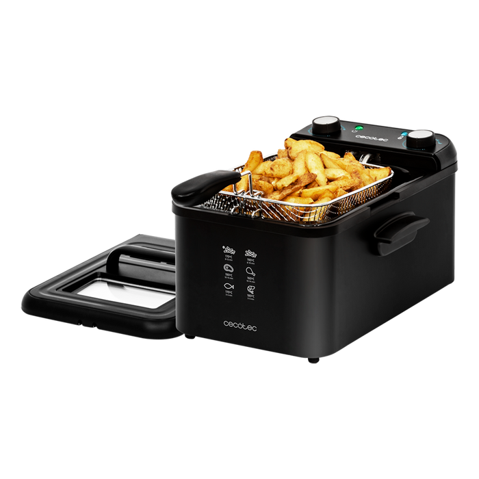 Friteuză cu ulei Cecotec CleanFry Infinity 3000 Black, 3 l, 2400 W, neagră