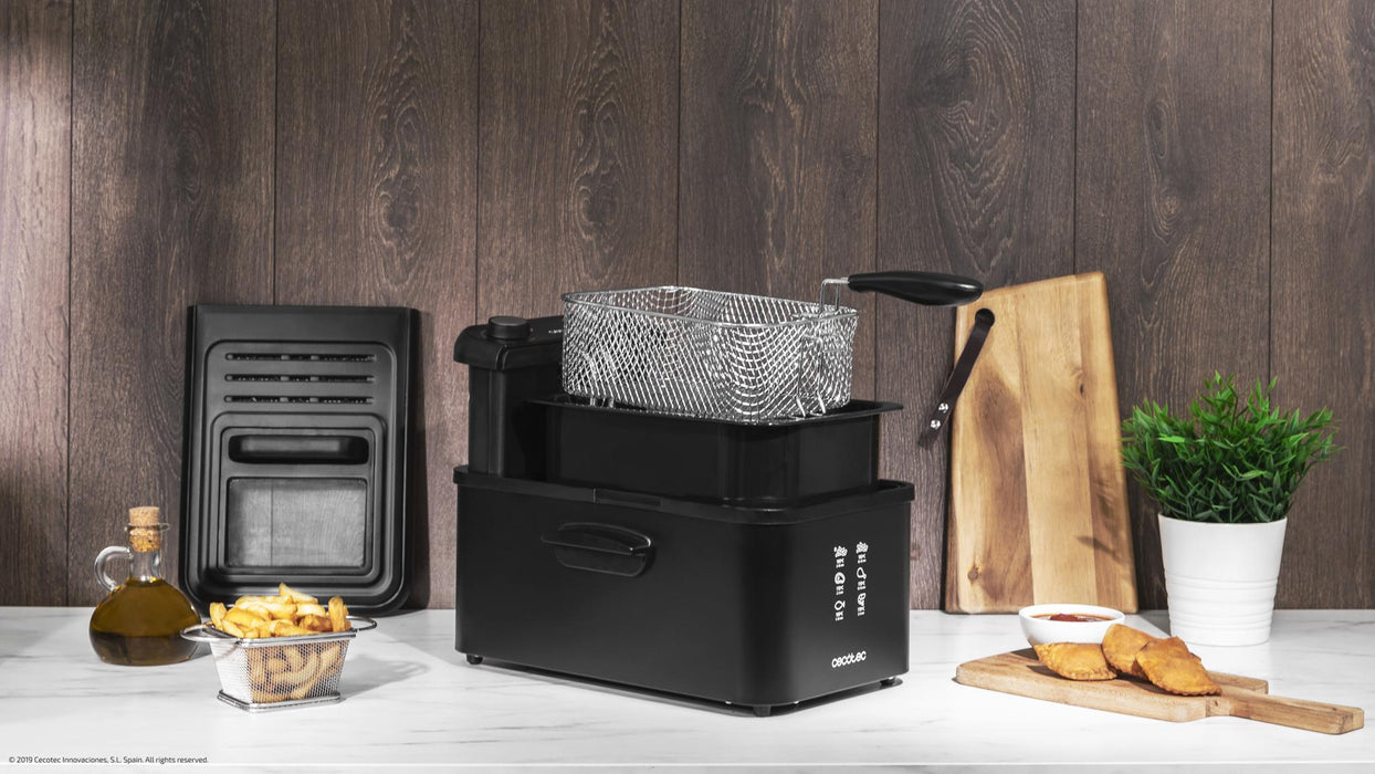Friteuză cu ulei Cecotec CleanFry Infinity 3000 Black, 3 l, 2400 W, neagră