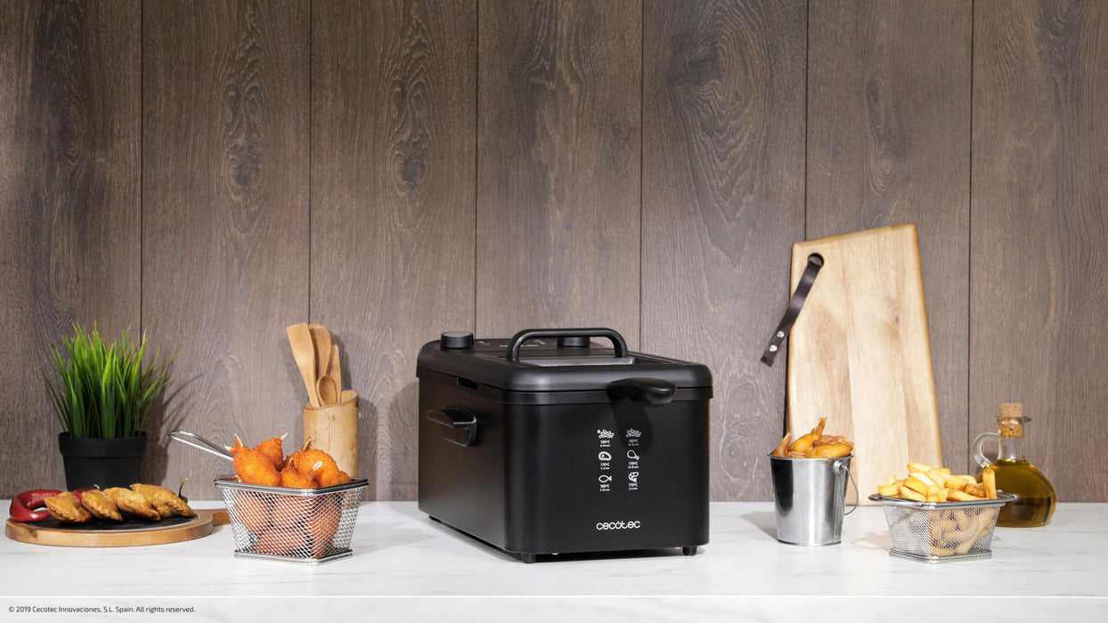 Friteuză cu ulei Cecotec CleanFry Infinity 3000 Black, 3 l, 2400 W, neagră