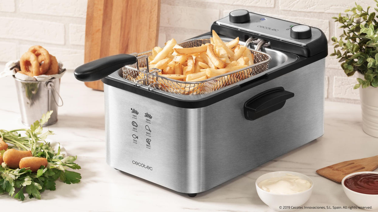 Friteuză Cecotec CleanFry Infinity 3000 Full Inox, 3 l, 2400 W, gri