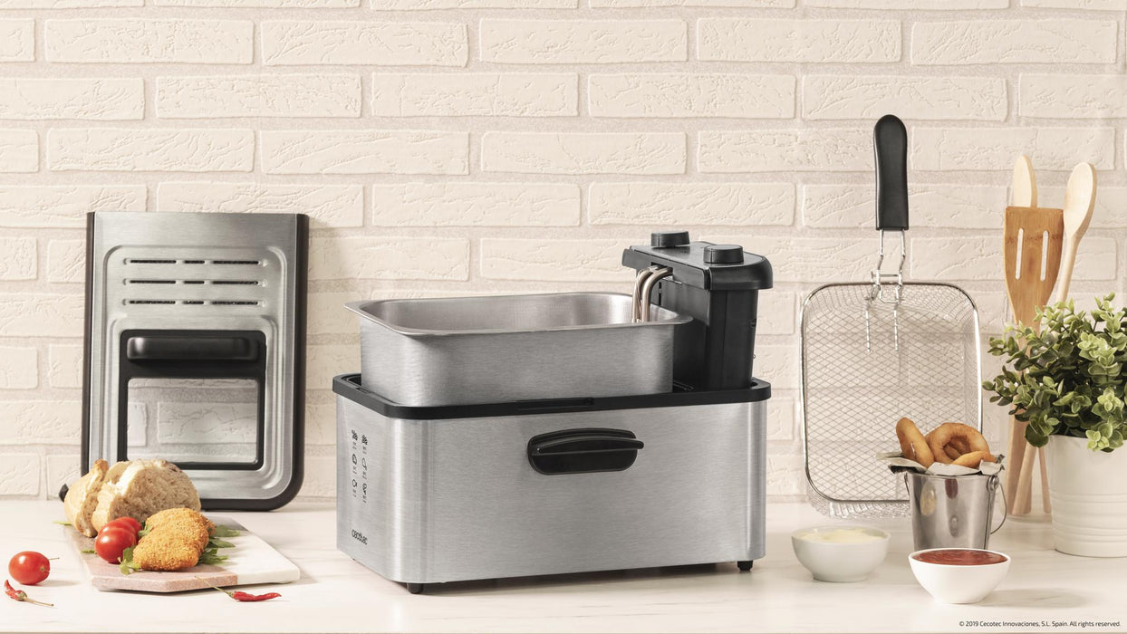 Friteuză Cecotec CleanFry Infinity 3000 Full Inox, 3 l, 2400 W, gri