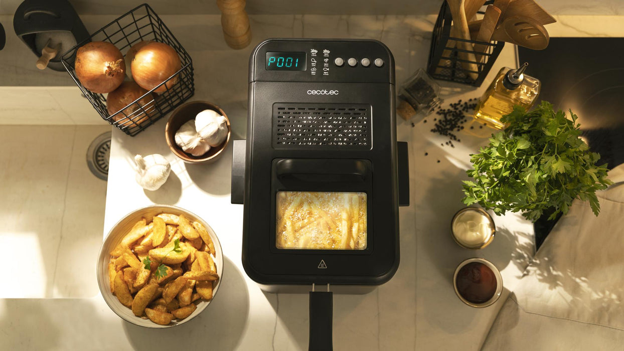 Friteuză digitală Cecotec Cleanfry Luxury 4000 Black, 4,2 l, 3270 W, 5 programe, neagră