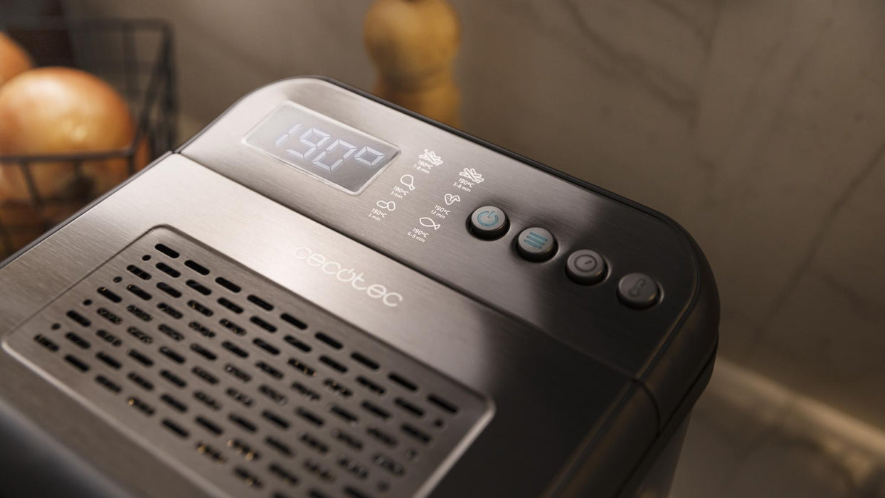 Friteuză digitală cu ulei Cecotec Cleanfry Luxury 4000 Dark, 4,2 l, 3270 W, 5 programe, gri