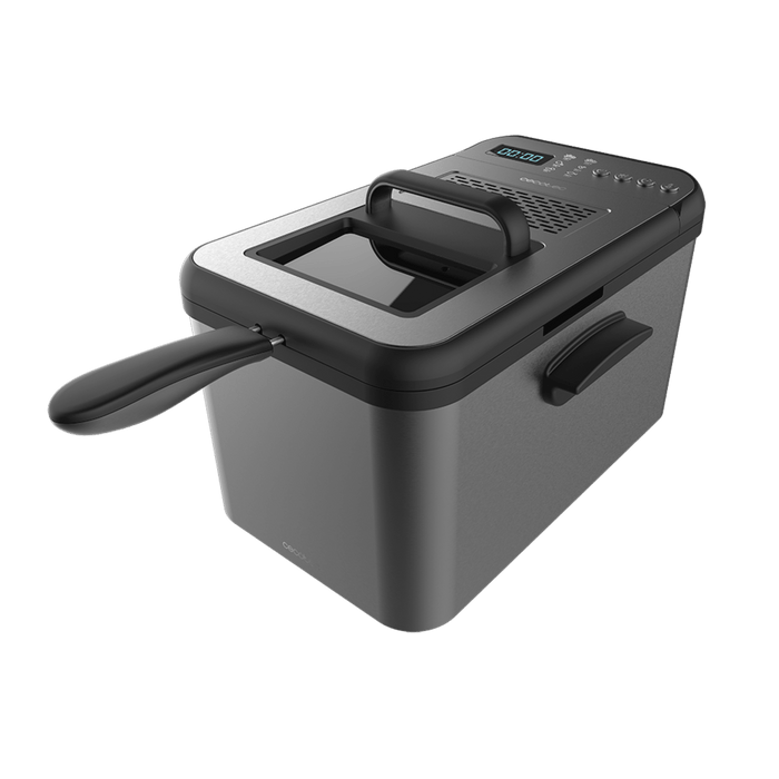 Friteuză digitală cu ulei Cecotec Cleanfry Luxury 4000 Dark, 4,2 l, 3270 W, 5 programe, gri