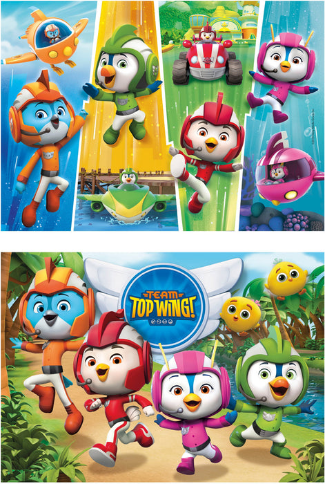Puzzle Clementoni Top Wings, 2 x 60 de piese, de la 4 ani, 27 x 19 cm