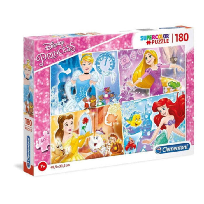 Puzzle Clementoni SuperColor Disney Princess, 180 piese, 48,5 x 33,5 cm, 7+