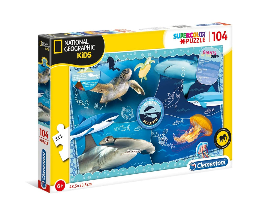 Puzzle Clementoni National Geographic Kids, 104 piese, 48,5 x 33,5 cm, 6+