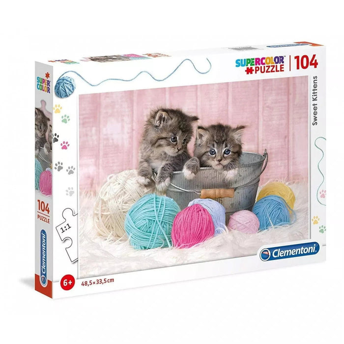 Puzzle Clementoni SuperColor Sweet Kittens, 104 piese, 6+