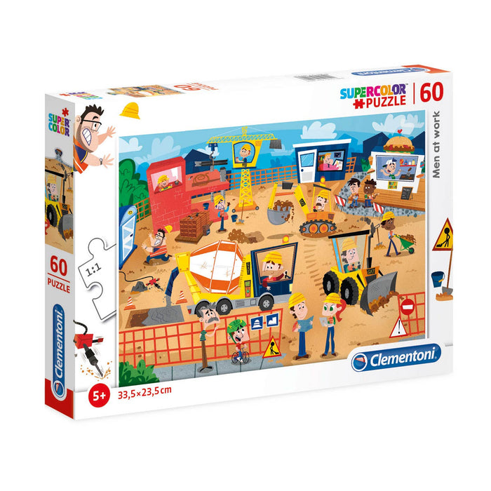 Puzzle Clementoni Supercolor Men at Work, 60 de piese, 5+