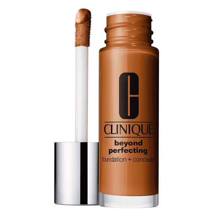 Fond de ten lichid Clinique Beyond Perfecting, 2-în-1 cu corector, fără parfum, finisaj mat, nuanța CN 28 Clove, 30 ml, tester