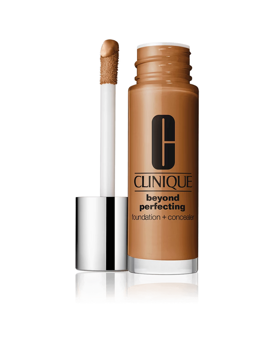 Fond de ten lichid Clinique Beyond Perfecting, 2-în-1, finisaj mat, nuanța 24 Auriu, 30 ml