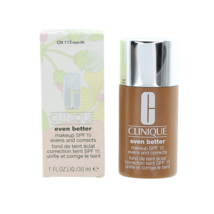 Fond de ten lichid Clinique Even Better, hidratant, nuanța CN 113 Sepia, SPF 15, 30 ml