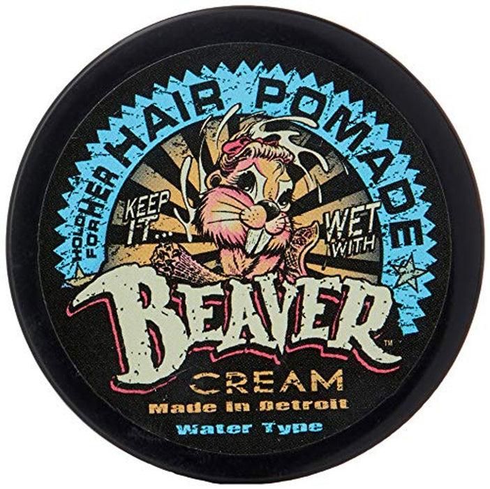 Pomadă pentru coafat Cock Grease Beaver Cream Water Type, finisaj lucios, fixare ușoară până la medie, 50 g