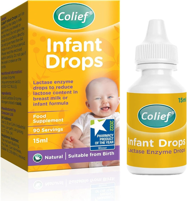 Picături cu enzimă lactază Colief Infant Drops, de la naștere, 15 ml