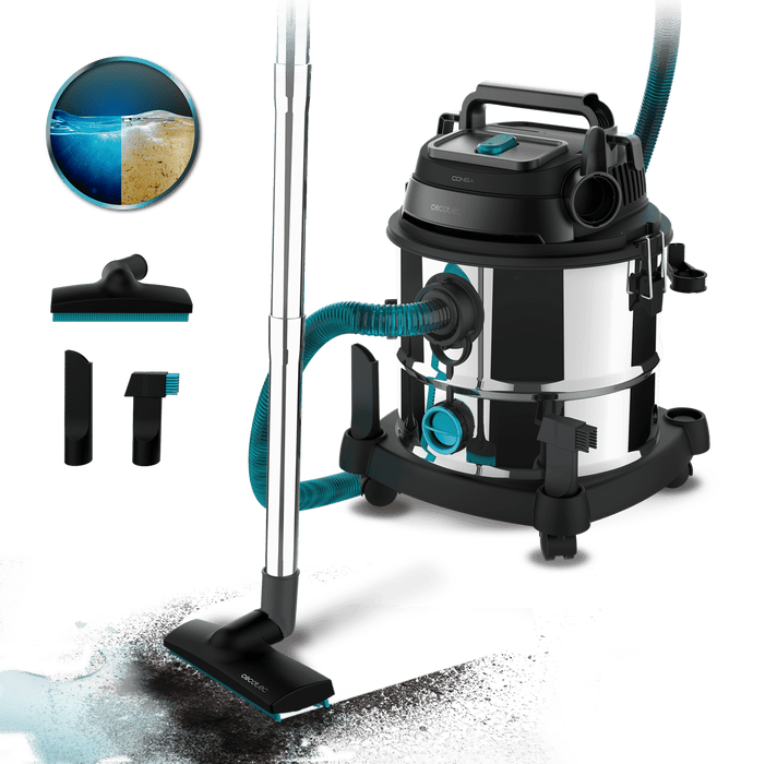 Aspirator umed și uscat Cecotec Conga Rockstar Wet & Dry Steel Max, 20 l, 1400 W, rezervor din oțel inoxidabil