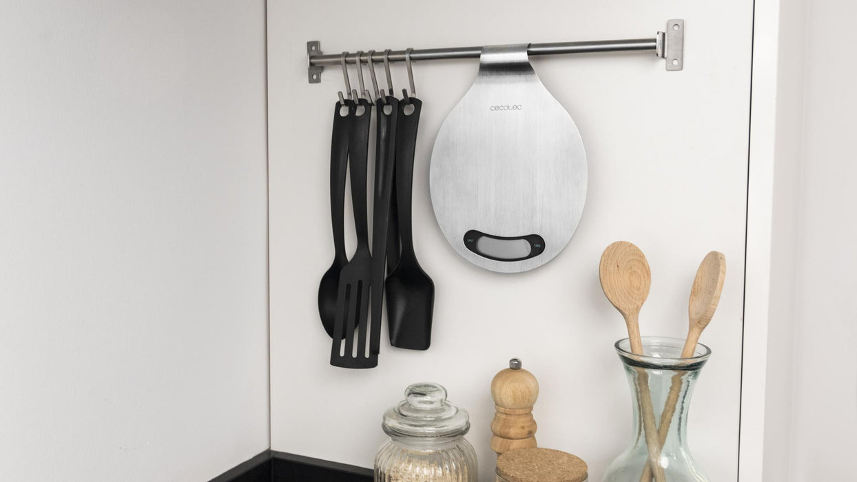 Cântar de bucătărie Cecotec Cook Control 10400 Smart Healthy EasyHang, 8 kg, precizie 1 g, platformă din inox