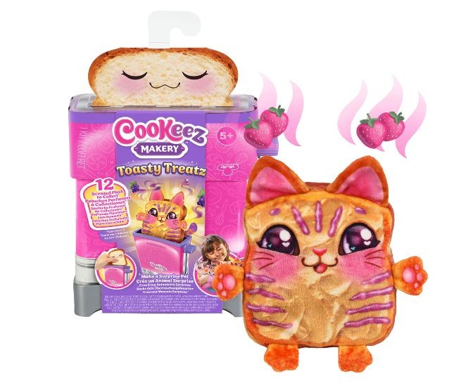 Set de joacă Moose Cookeez Makery Toasty Treatz, toaster cu jucărie de pluș surpriză, 5+ ani