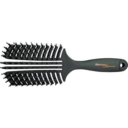 Perie de păr detangling Hercules Sägemann 9145 Flexy Shape, negru, material natural și sintetic, manșon ergonomic