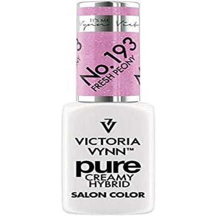 Vernis Hybrid Victoria Vynn Pure Creamy 193 Fresh Peony, roz cu sclipici, 50 ml