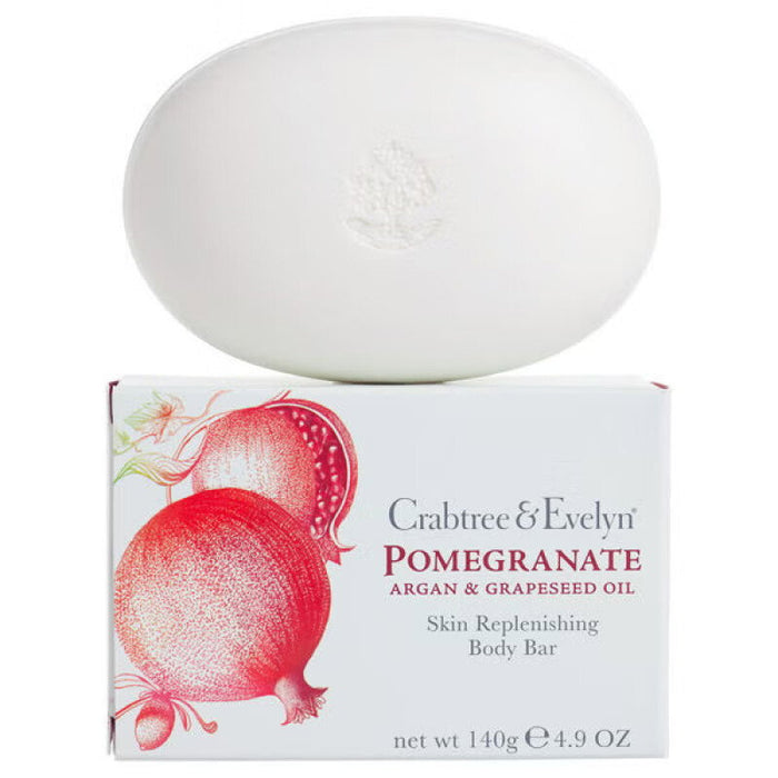 Săpun solid Crabtree & Evelyn Pomegranate, cu ulei de argan și ulei din sâmburi de struguri, 140 g