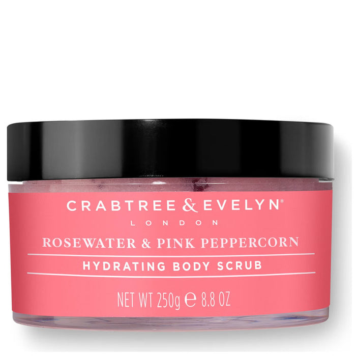 Exfoliant pentru corp Crabtree & Evelyn Rosewater & Pink Peppercorn, hidratant, 250 g