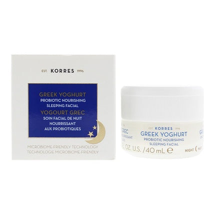 Crema de noapte Korres Greek Yoghurt Probiotic Nourishing Sleeping Facial Cream, 40ml