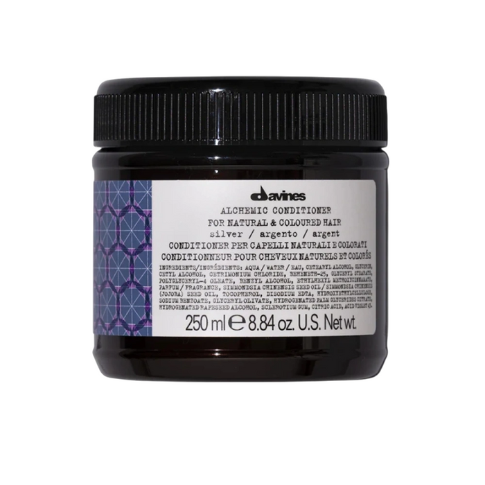 Balsam pentru culoarea părului Davines Alchemic, pentru păr natural și vopsit, Silver, 250 ml