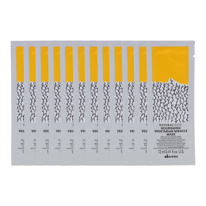 Set mască de păr Davines Natural Tech Nourishing Hair Building Pack, 12 x 12 ml