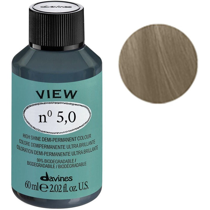 Vopsea demi-permanentă de păr Davines View, nuanța 5.0, 60 ml