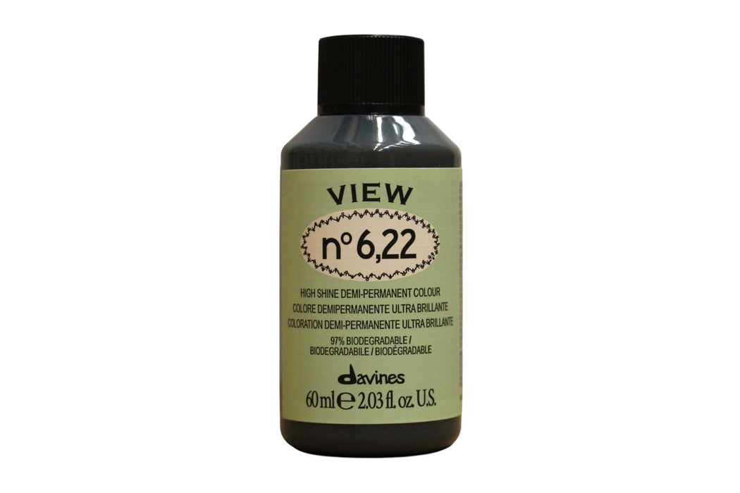 Vopsea demi-permanentă de păr Davines View, nuanța 6.22, cu luciu intens, 60 ml