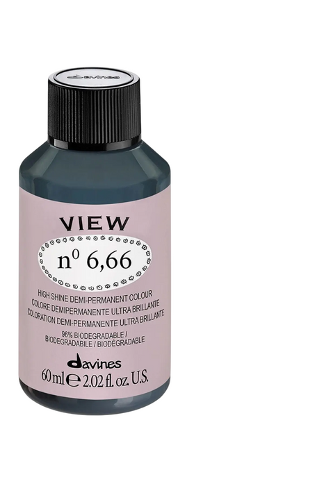 Vopsea demi-permanentă de păr Davines View, nuanța 6.66, 60 ml