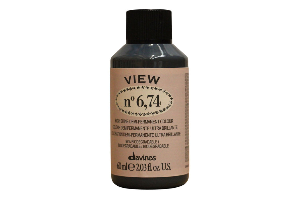 Vopsea de păr demi-permanentă Davines View, nuanța 6.74, 60 ml