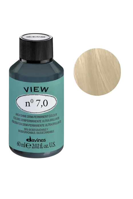 Vopsea de păr demi-permanentă Davines View, nuanța 7.0, 60 ml